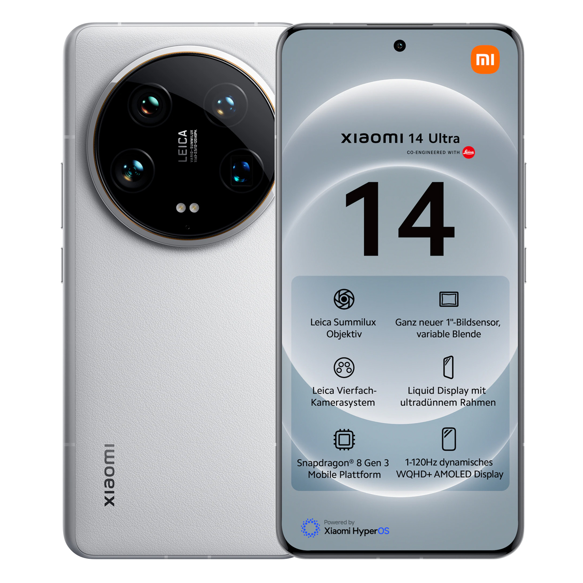 Bild von Xiaomi 14 Ultra 16GB+512GB White 17,09cm (6,73") AMOLED Display, Android 14, 50MP Quad-Kamera