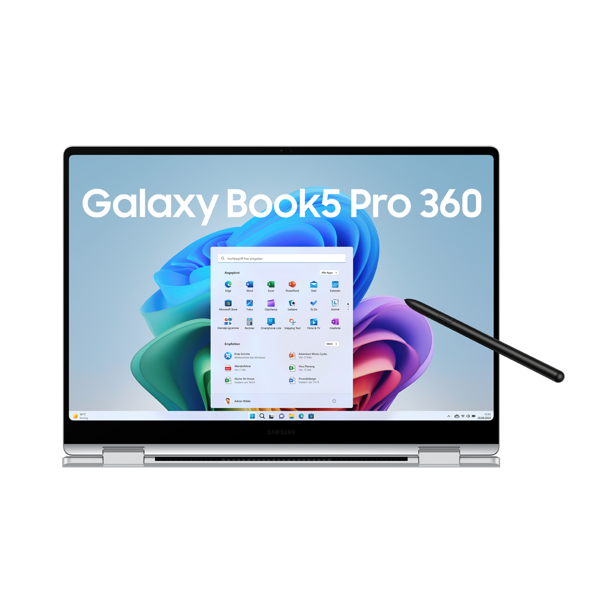 Bild von SAMSUNG Galaxy Book5 Pro 360 16 Zoll Intel Core Ultra 7 258V 32GB 1000GB W11 Platinum Silver