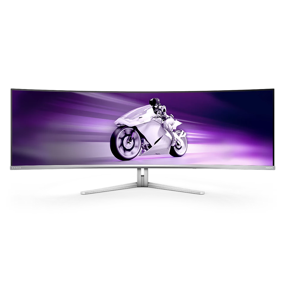 Bild von Philips Evnia 49M2C8900L 49 Zoll DQHD OLED Curved Gaming Monitor, 144 Hertz, 0,03ms GtG, HDR400, Ambiglow (5120x1440, HDMI 2.1, DisplayPort 1.4, USB-C