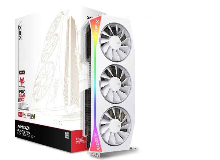 Bild von XFX Radeon RX 9070XT MERCURY Magnetic Air RGB 16GB OC White - 16GB GDDR6, 1x HDMI, 3x DP