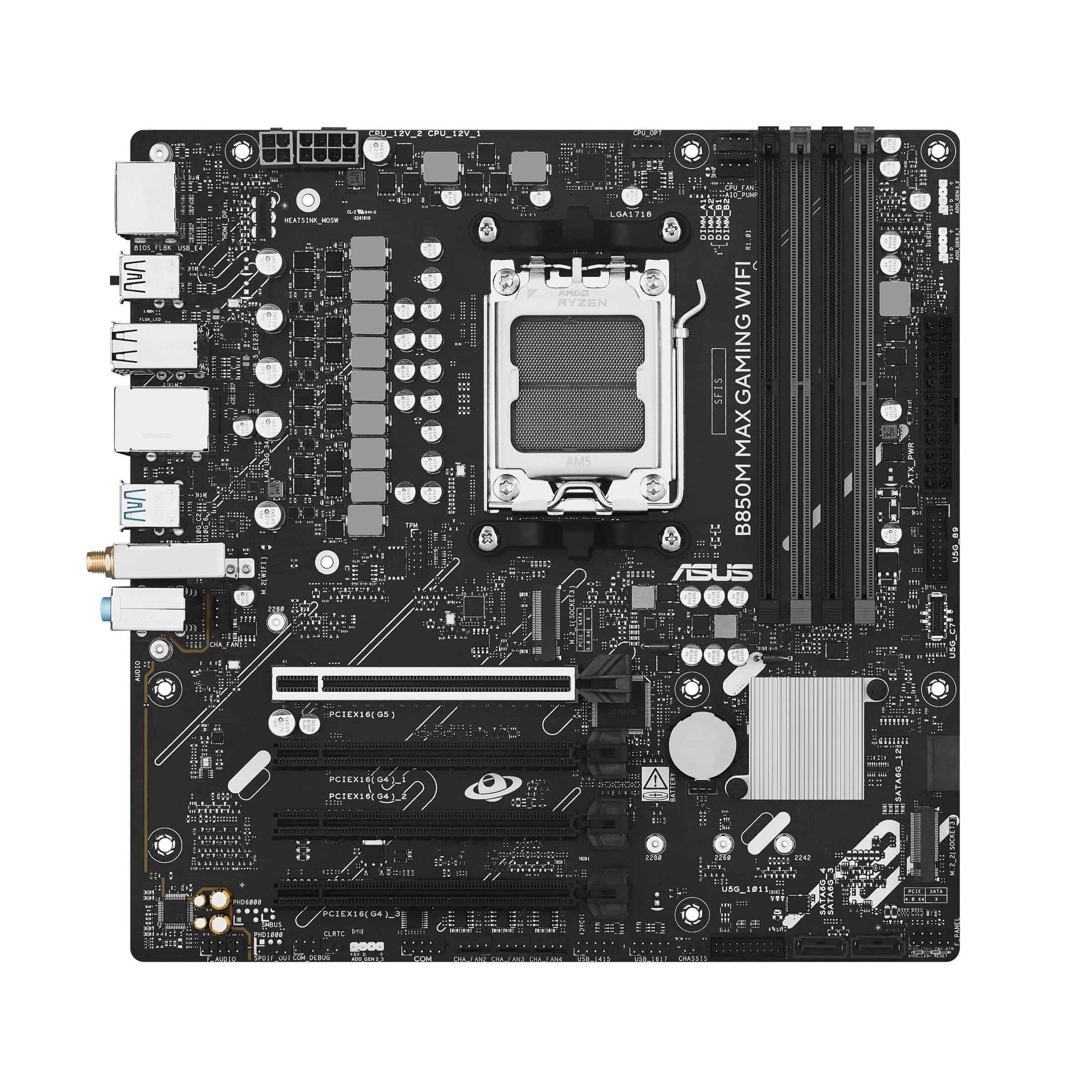 Bild von ASUS B850M MAX GAMING WIFI Mainboard Sockel AM5