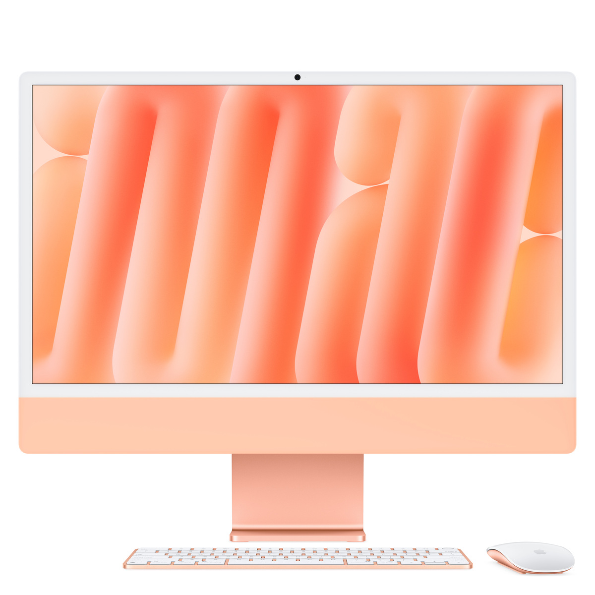 Bild von Apple iMac Orange CZ1EV-00000010 - 61cm (24‘‘) M4 10-Core CPU, 10-Core GPU, 16GB RAM, 256GB SSD, Standardglas,Magic Keyboard TID und NUM