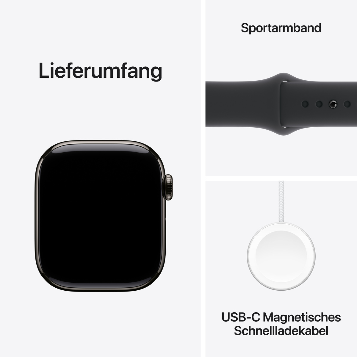 Bild von Apple Watch S10 Schiefer Titanium Sport Band Schwarz- S/M