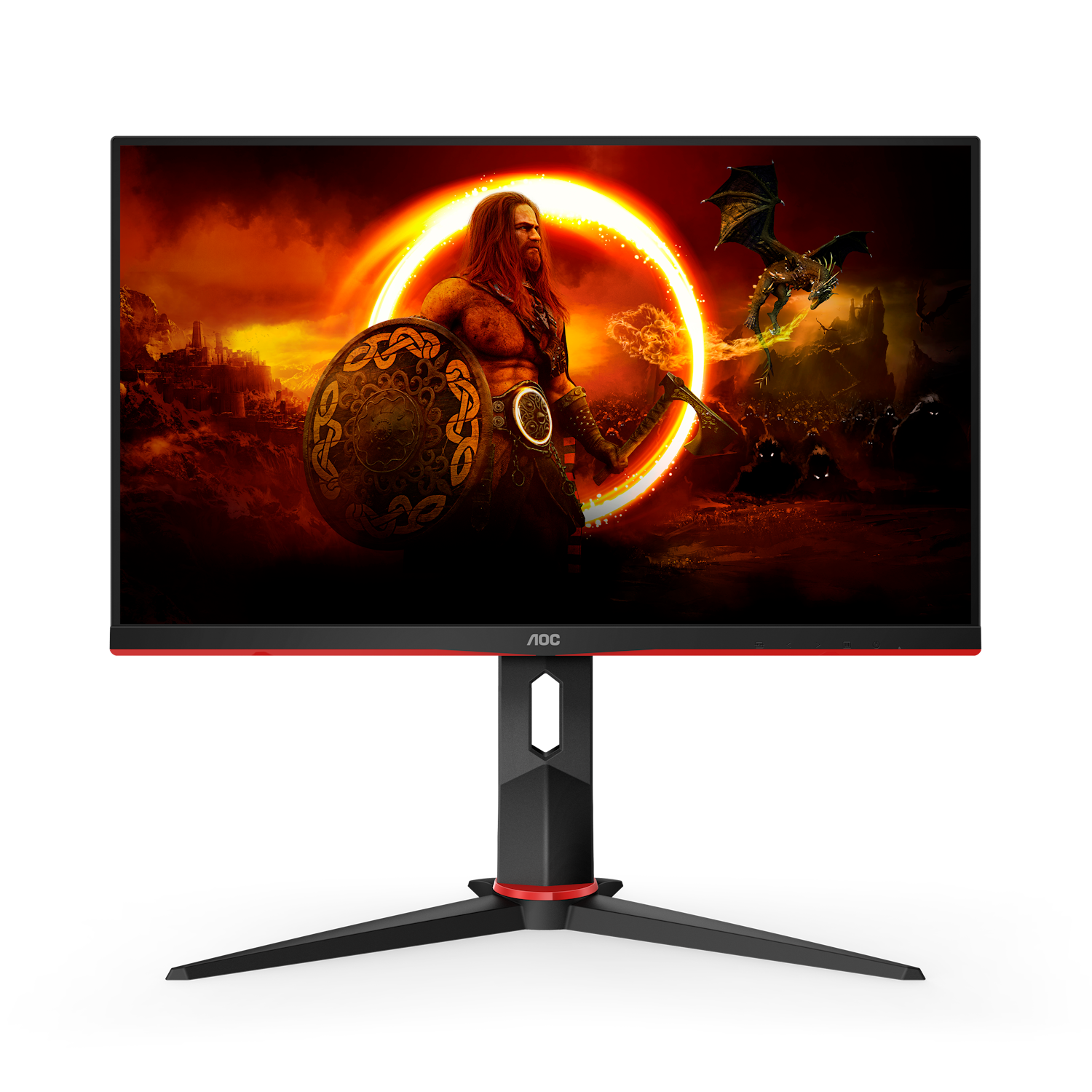 Bild von AOC Gaming Q24G2A - 24 Zoll QHD Monitor, 165 Hz , 1 ms MPRT, FreeSync Premium, G-Sync comp, (2560x1440, HDMI, DisplayPort) schwarz/rot