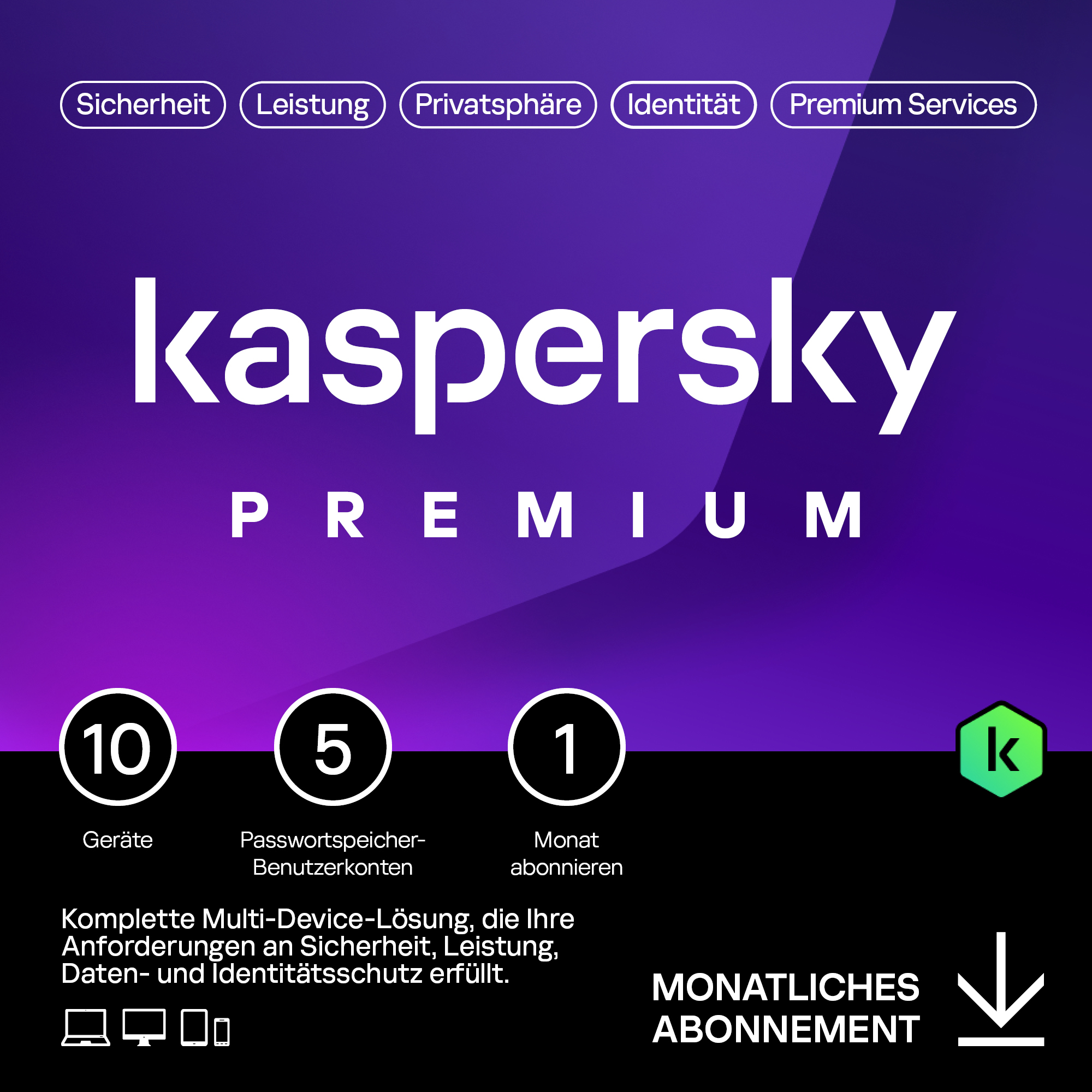 Bild von Kaspersky Premium für 10 Geräte