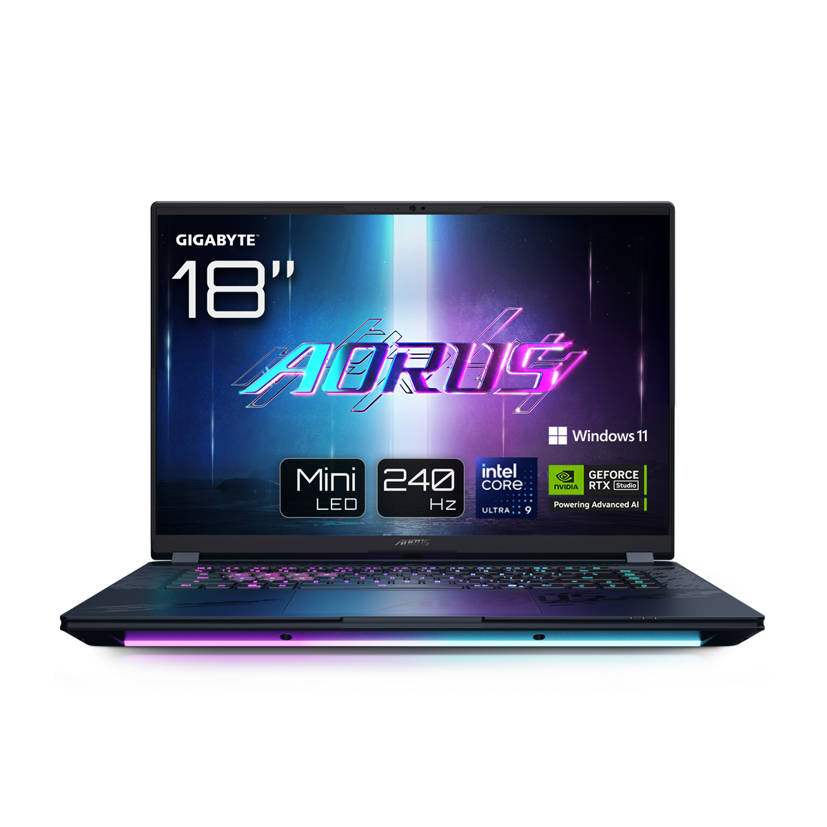 Bild von GIGABYTE AORUS MASTER 18 BYHC5DED65SP - 18" QHD+ MiniLED 240 Hz Display, Intel Core Ultra 9 275HX, 32GB RAM, 2TB SSD, NVIDIA GeForce RTX 5080, Windows