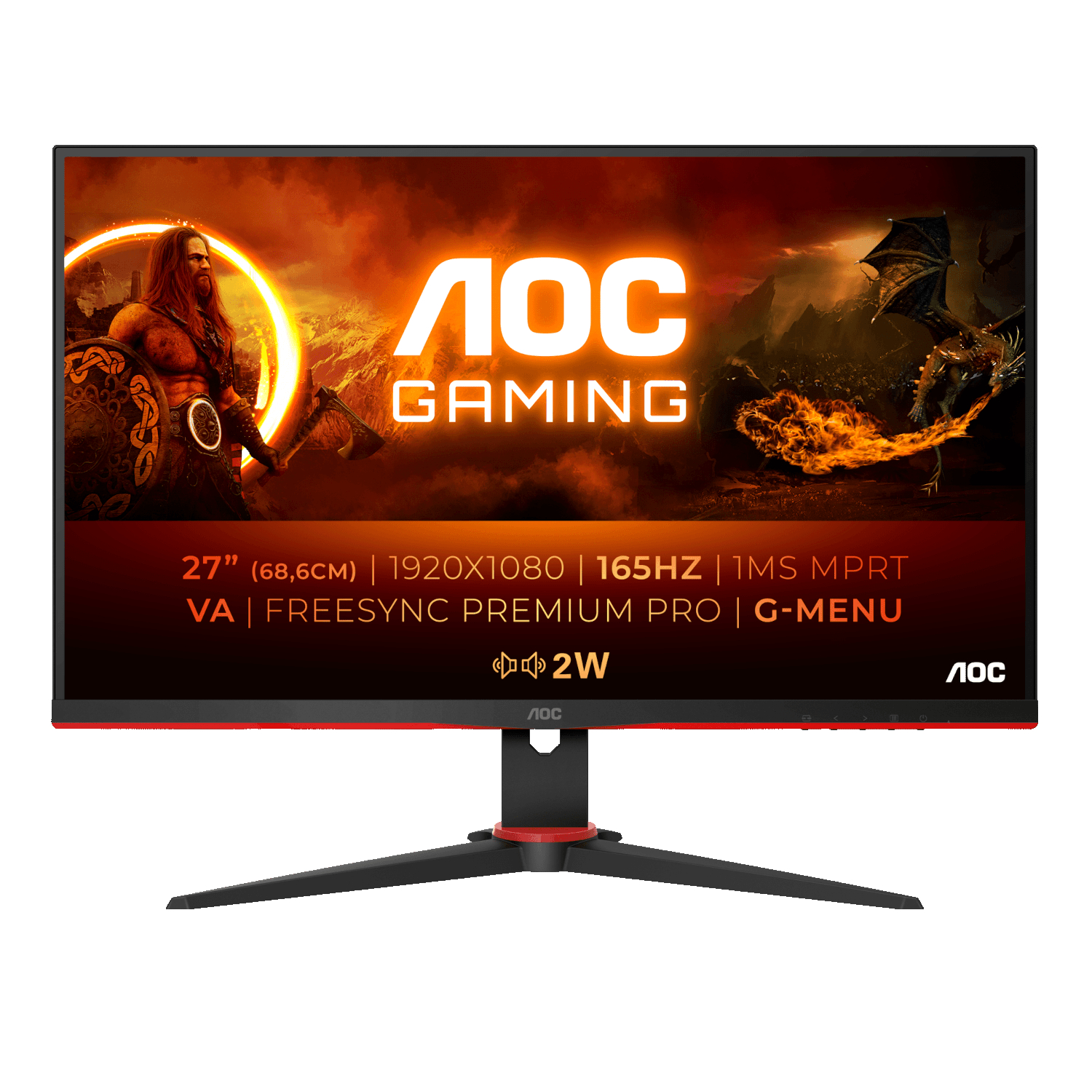 Bild von AOC 27G2SAE/BK Gaming Monitor - FreeSync Premium, 165 Hz