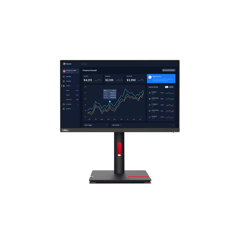 Bild von Lenovo ThinkVision T22i-30 Business Monitor - IPS Panel, USB Hub Höhenverstellung 155mm, Pivot