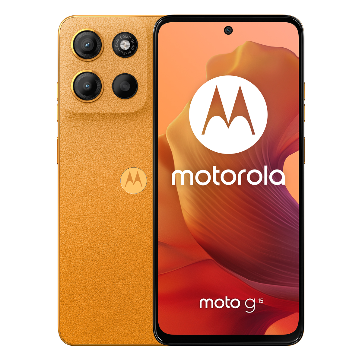 Bild von Motorola Moto G15 128GB Sunrise Orange 17,07cm (6,72") LCD Display, Android 15, 50MP Dual-Kamera