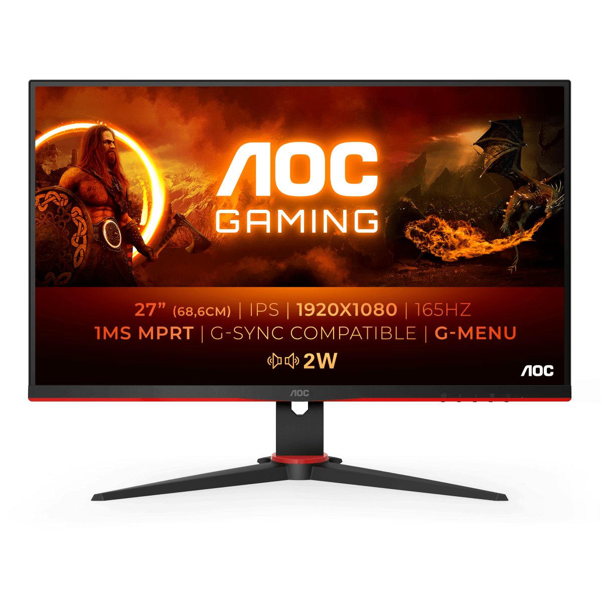 Bild von AOC 27G2SPAE/BK Gaming Monitor - 165 Hz, FreeSync Premium