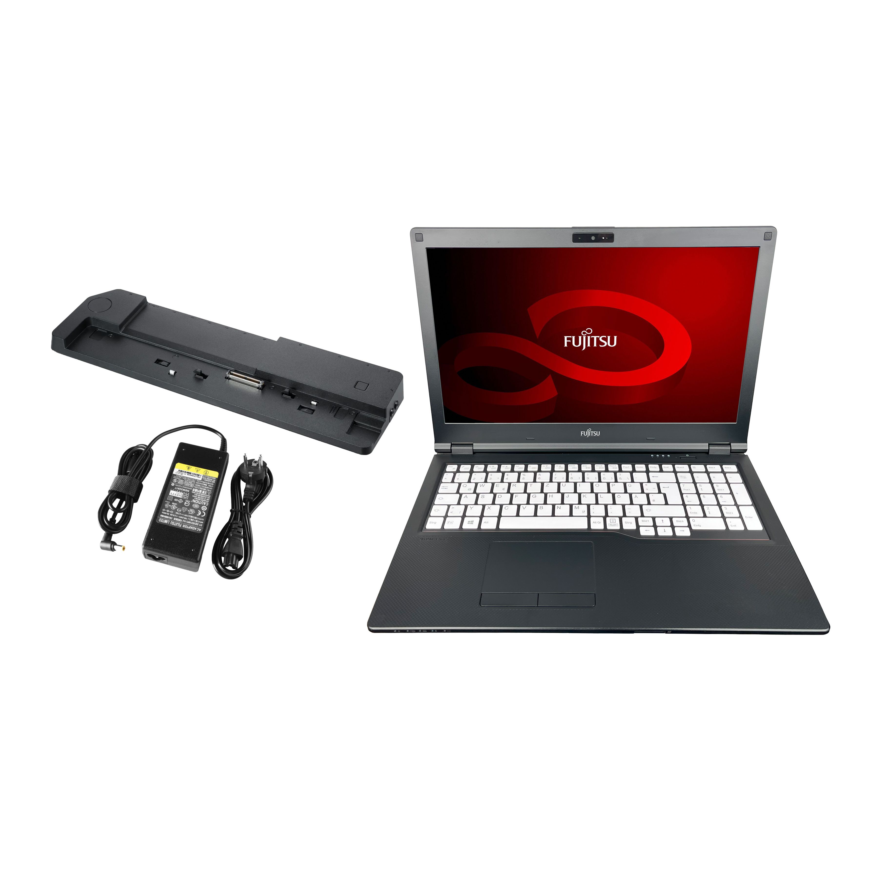 Bild von Fujitsu Lifebook E559 Bundle i5 (8. Generation), 16 GB, 512 GB SSD, 15,6" Full HD, UHD Graphics 620, Win 11 Pro