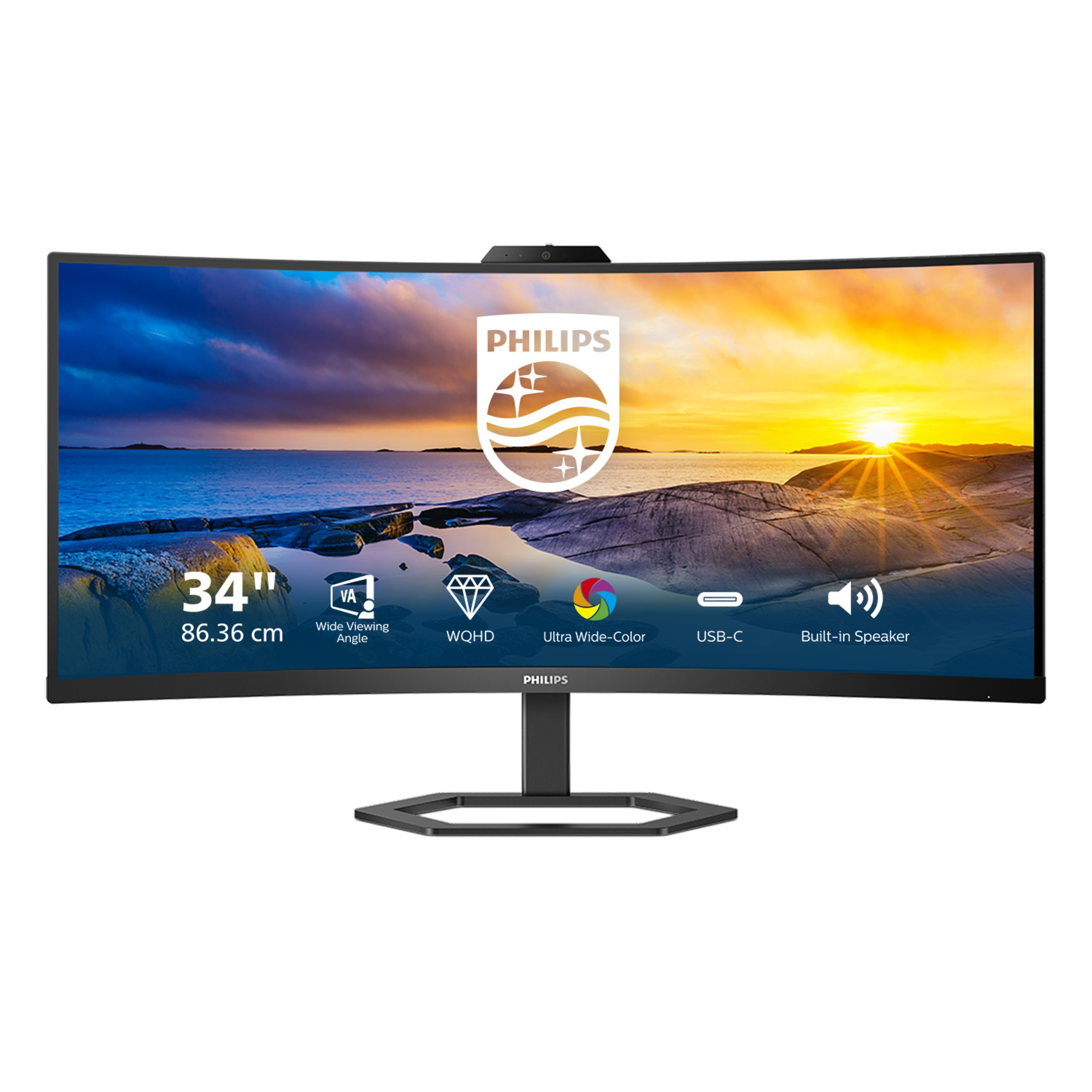 Bild von Philips 34E1C5600HE Office Monitor - UWQHD, Webcam, USB-C