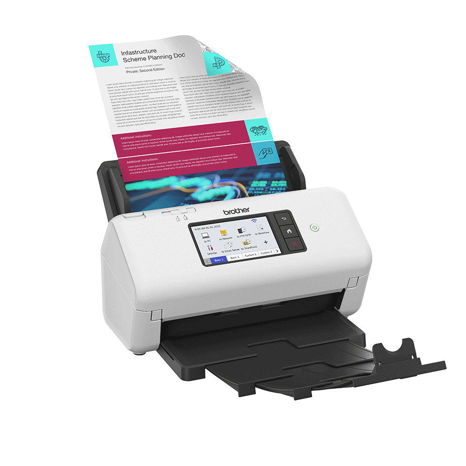 Bild von Brother ADS-4700W Dokumentenscanner mit WLAN, LAN, Duplex & ADF