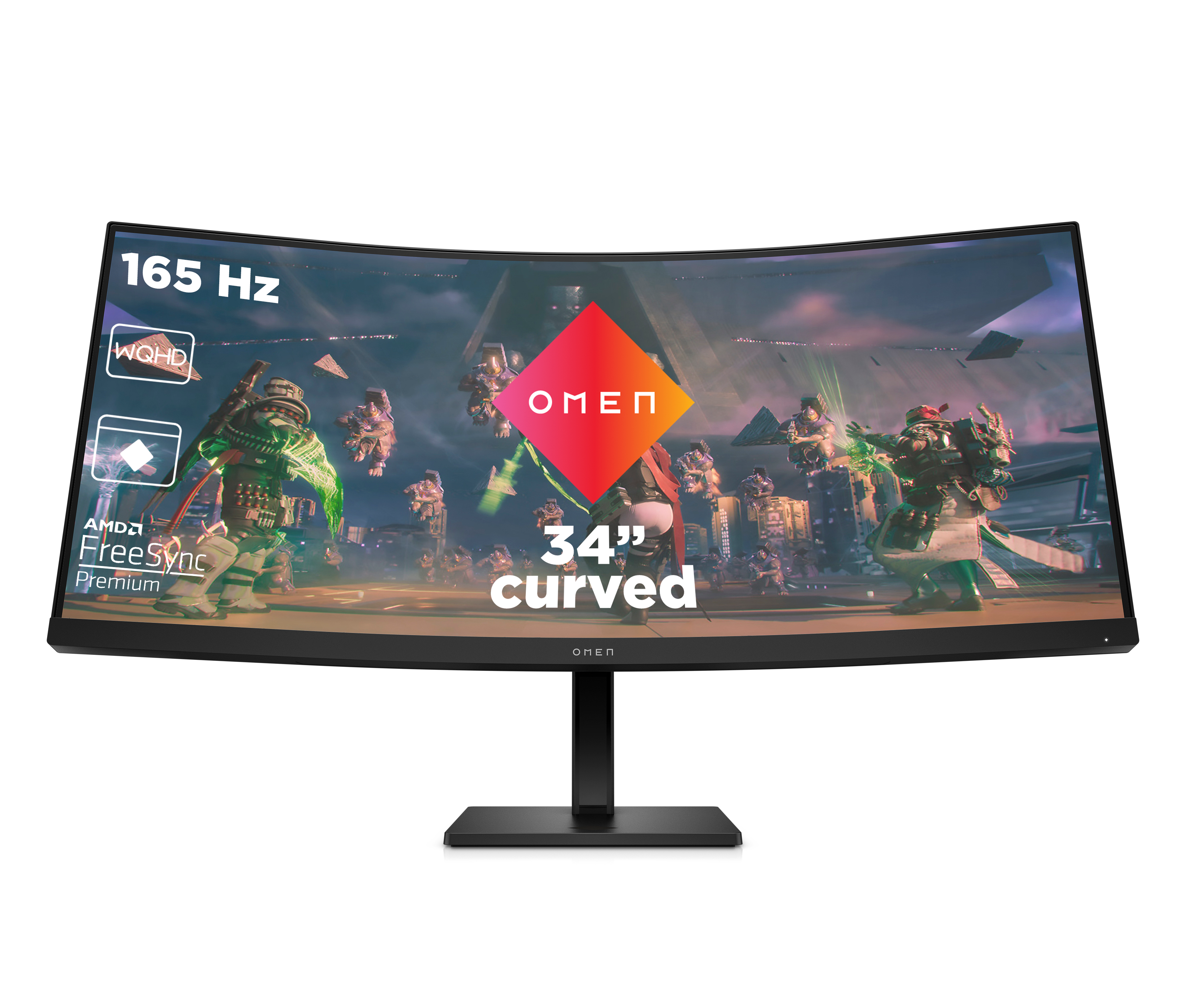 Bild von HP Omen 34c Gaming Monitor - VA, WQHD, 165Hz, Höhenverstellung