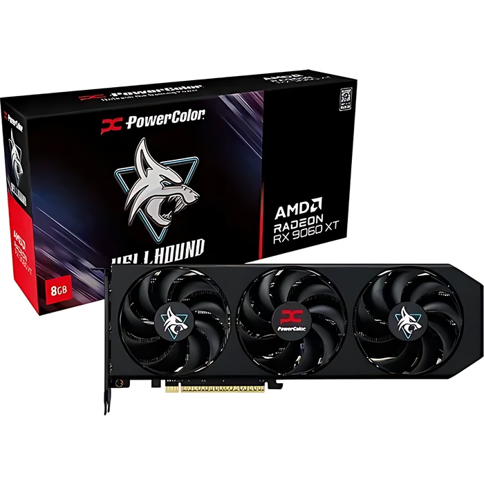 Bild von Powercolor Radeon RX 9060 XT Hellhound 8GB OC Grafikkarte