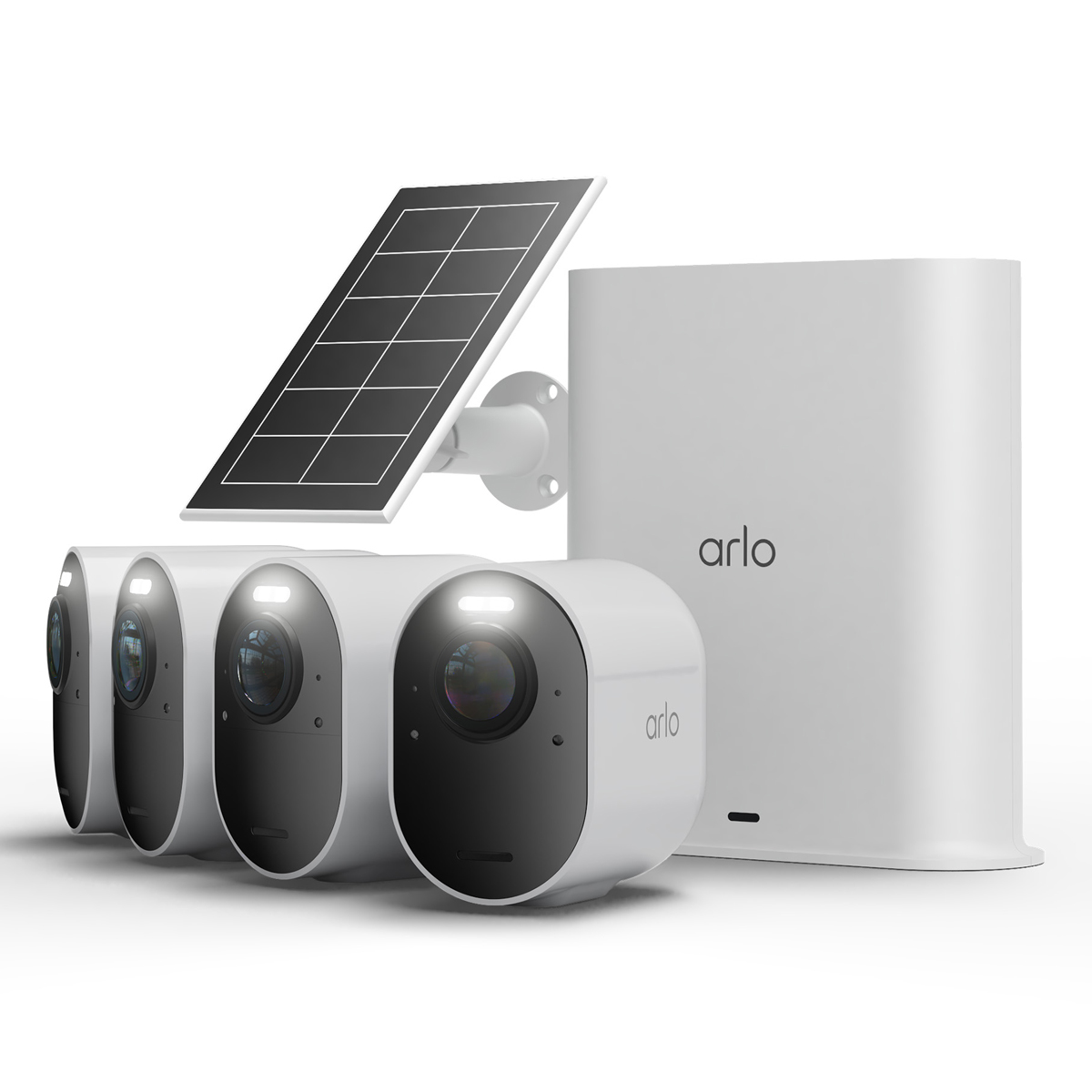 Bild von Arlo Ultra 3 Kamera Weiß 4er Set inkl. Smart Hub und Solarpanel