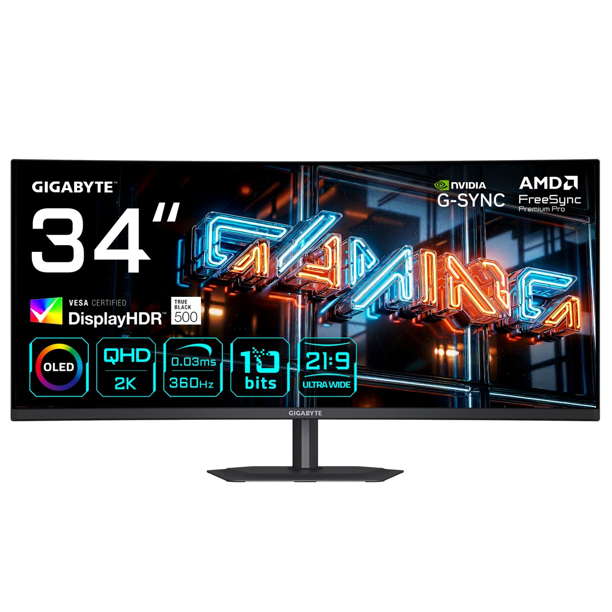 Bild von Gigabyte MO34WQC36 34 Zoll - QD-OLED Curved Gaming Monitor