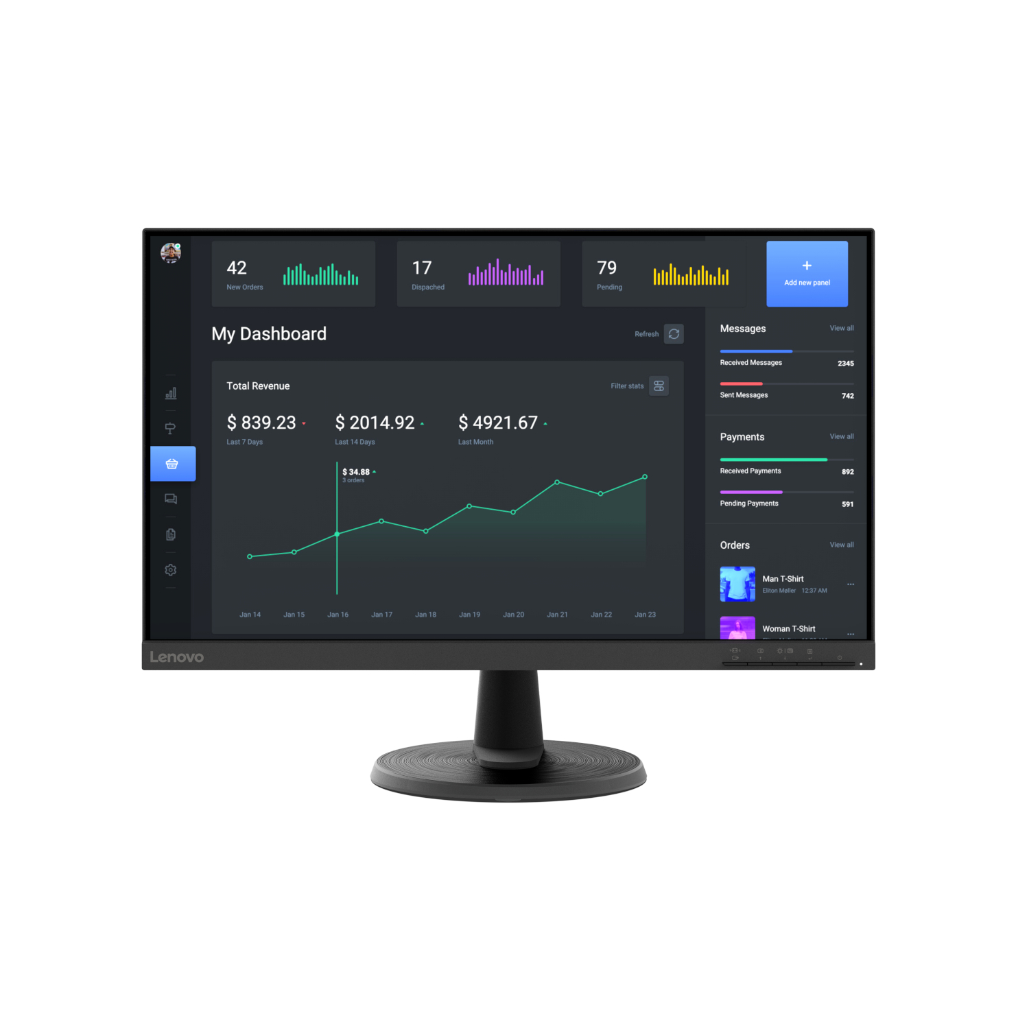 Bild von Lenovo D27-40 Office Monitor - FHD, HDMI, 75Hz