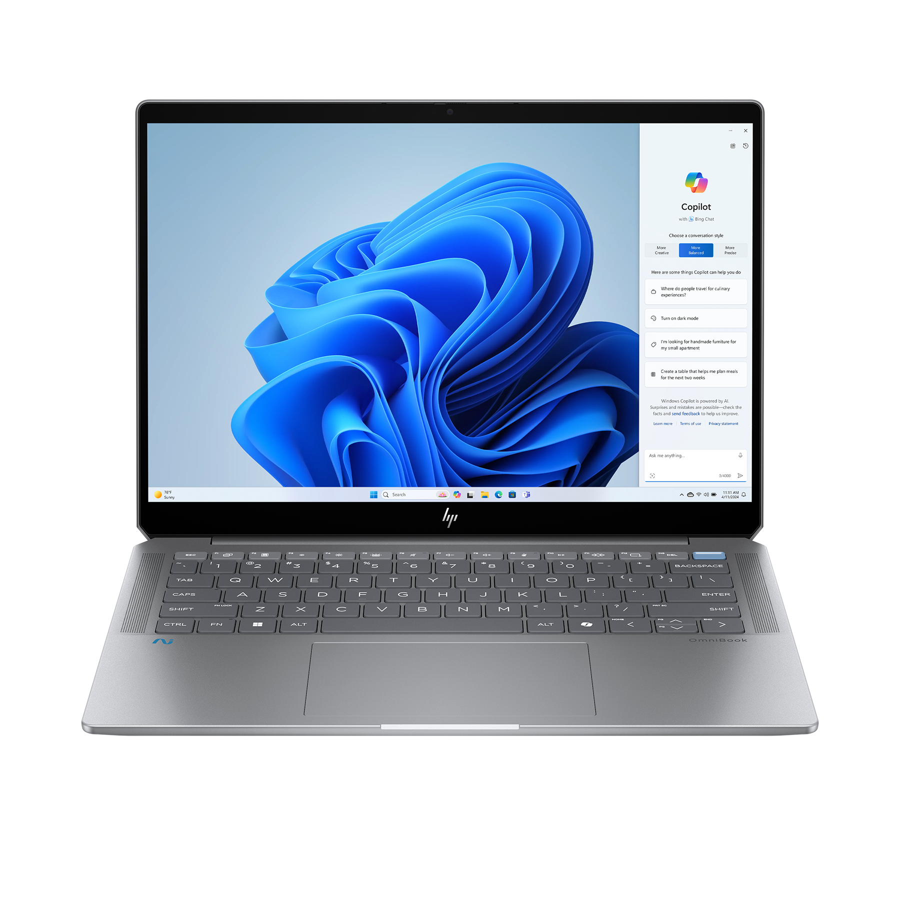 Bild von HP OmniBook Ultra AI PC 14-fd0193ng 14" 2.2k IPS Touch, Ryzen AI 9 365, 32GB RAM, 1TB SSD, Windows 11