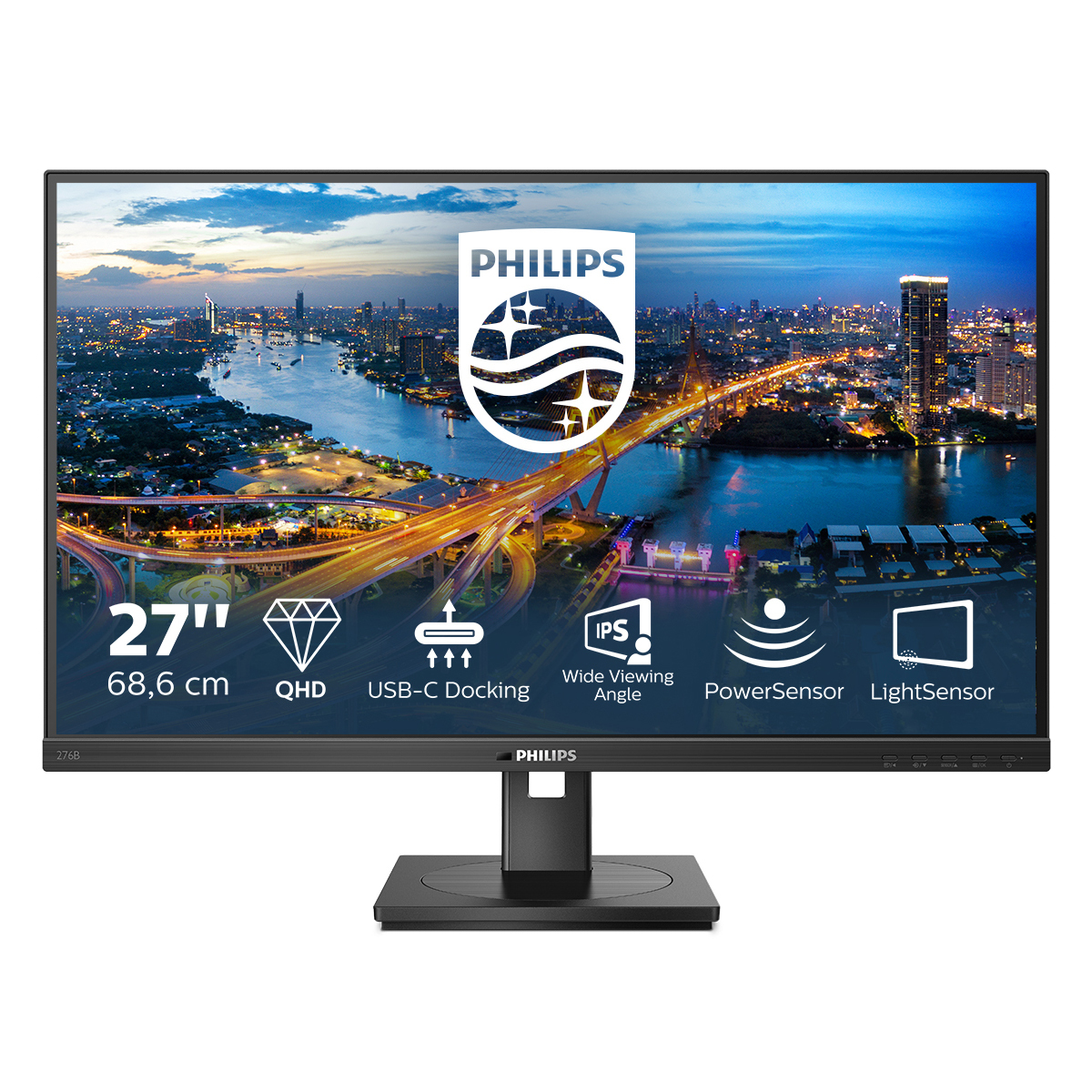 Bild von Philips 276B1 Office Monitor - IPS, QHD, Höhenverstellung, USB-C