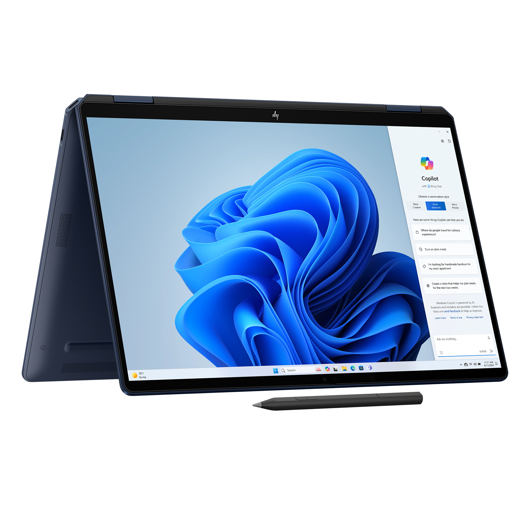 Bild von HP OmniBook Ultra Flip 14-fh0174ng inkl. HDMI Adapter & Pen 14" 2.8k OLED Touch 120Hz, Intel Core Ultra 7 258V, 32GB RAM, 2TB SSD, Windows 11