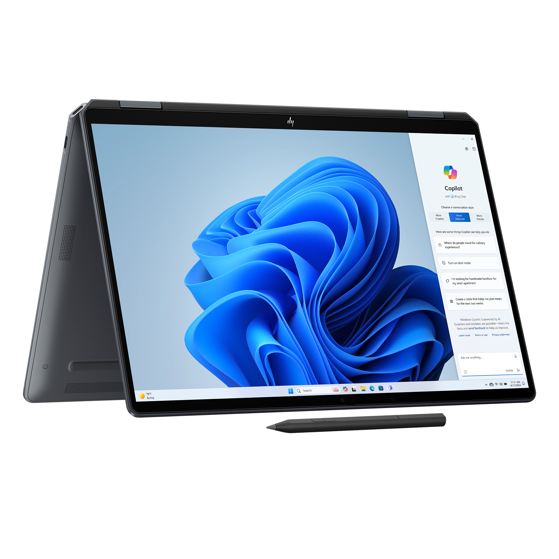 Bild von HP OmniBook Ultra Flip 14-fh0176ng inkl. HDMI Adapter & Pen 14" 2.8k OLED Touch 120Hz, Intel Core Ultra 7 258V, 32GB RAM, 2TB SSD, Windows 11