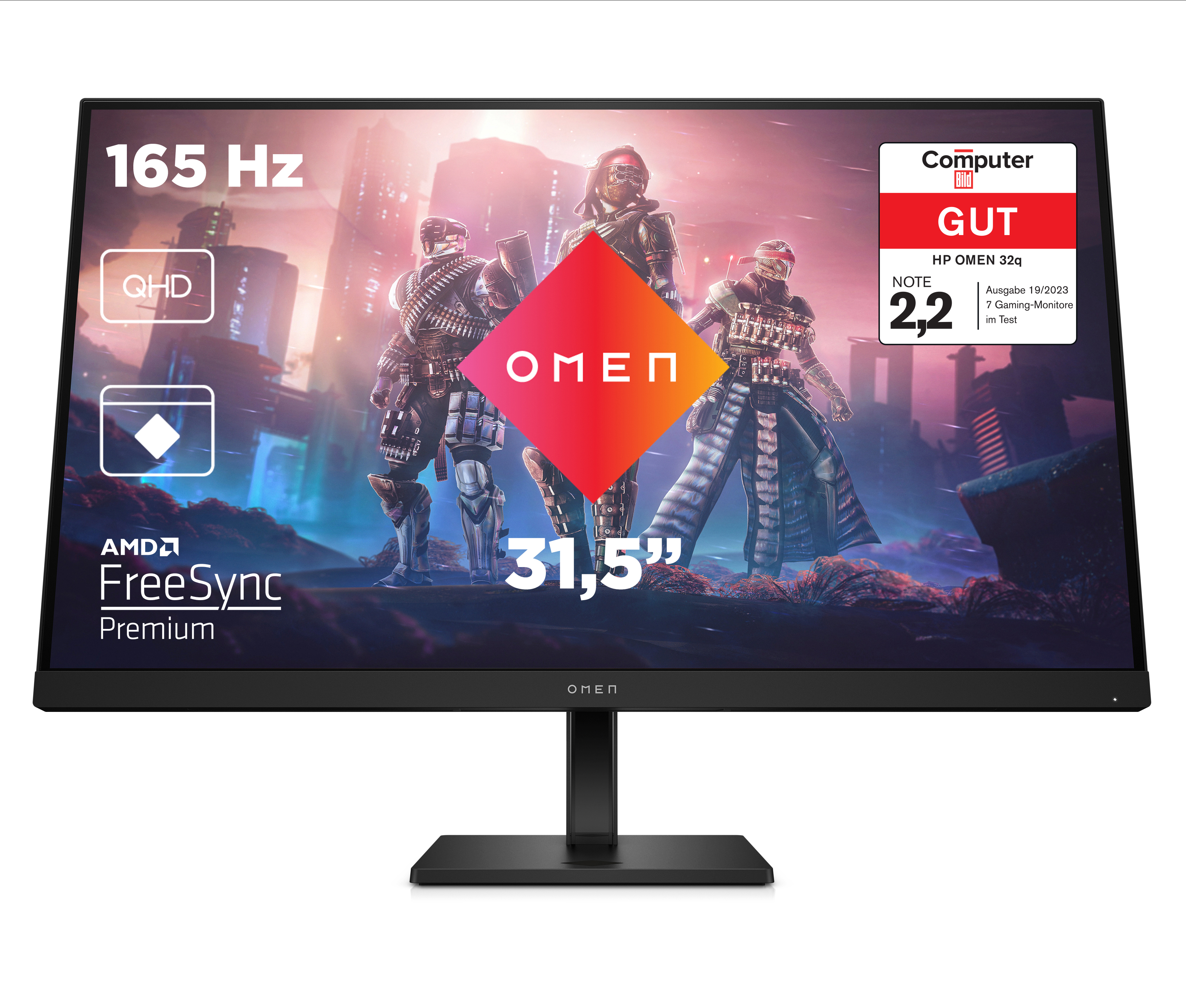 Bild von HP Omen 32q Gaming Monitor - IPS, QHD, 165Hz, Höhenverstellung