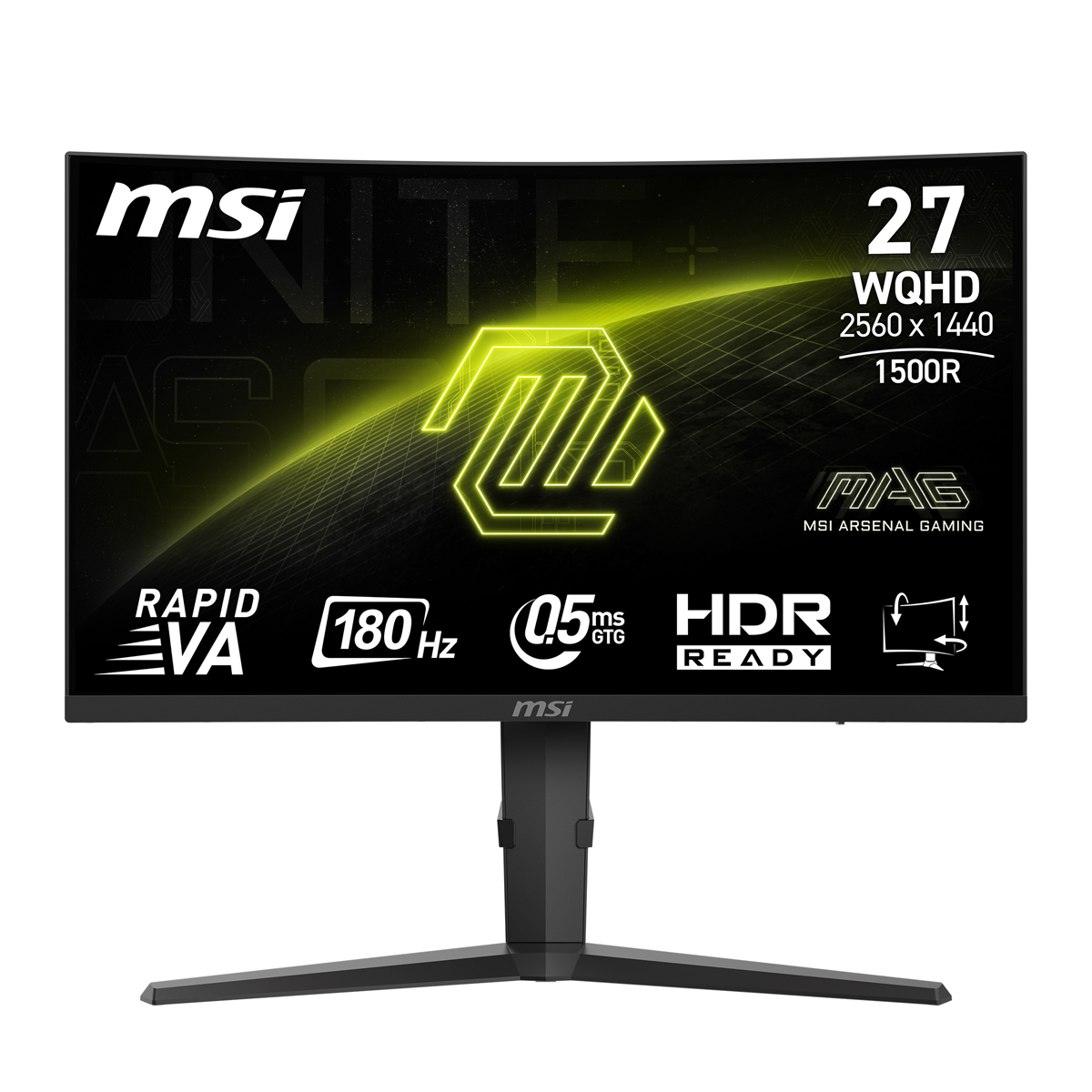 Bild von MSI MAG 275CQPFDE Gaming Monitor - QHD Cuved Panel, 180Hz, 0,5ms