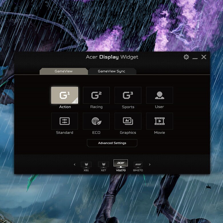 Acer Nitro VG240Y P6 Bild - Schnelle Anpassungen