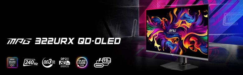 MSI MPG 322URXDE QD-OLED Gaming Monitor - 4K UHD, 240Hz, 0,03ms _8