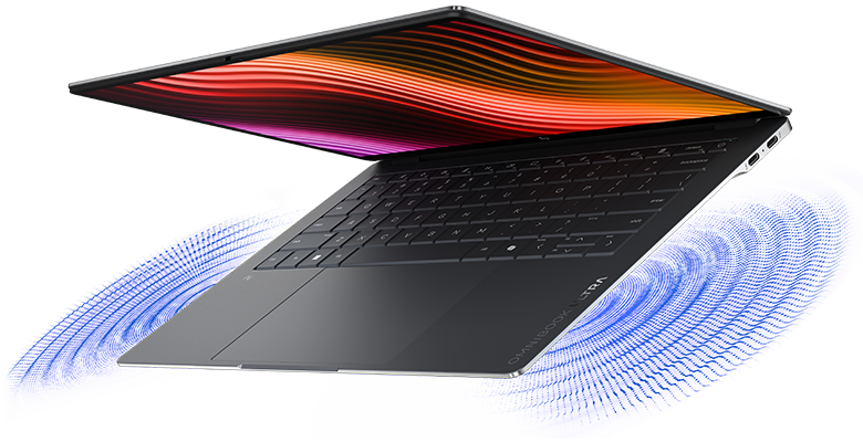 HP OmniBook Ultra 14 – Visuelle Darstellung der Audio-Ausgabe