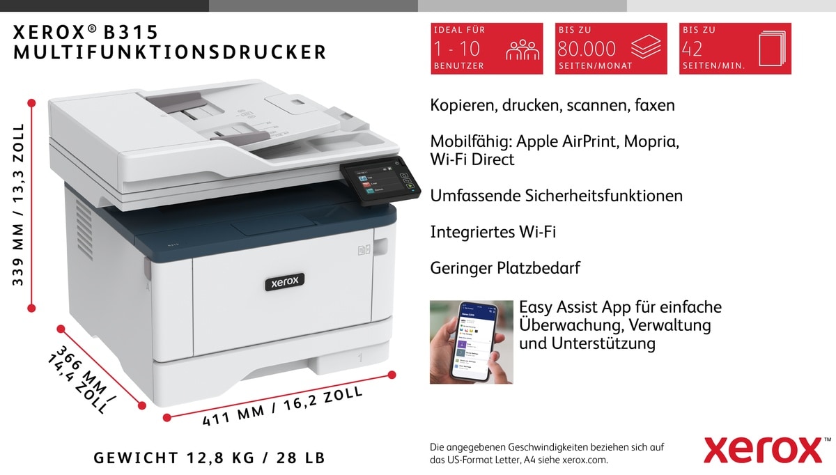 Xerox B315 Laser-Multifunktionsgerät S/W_2