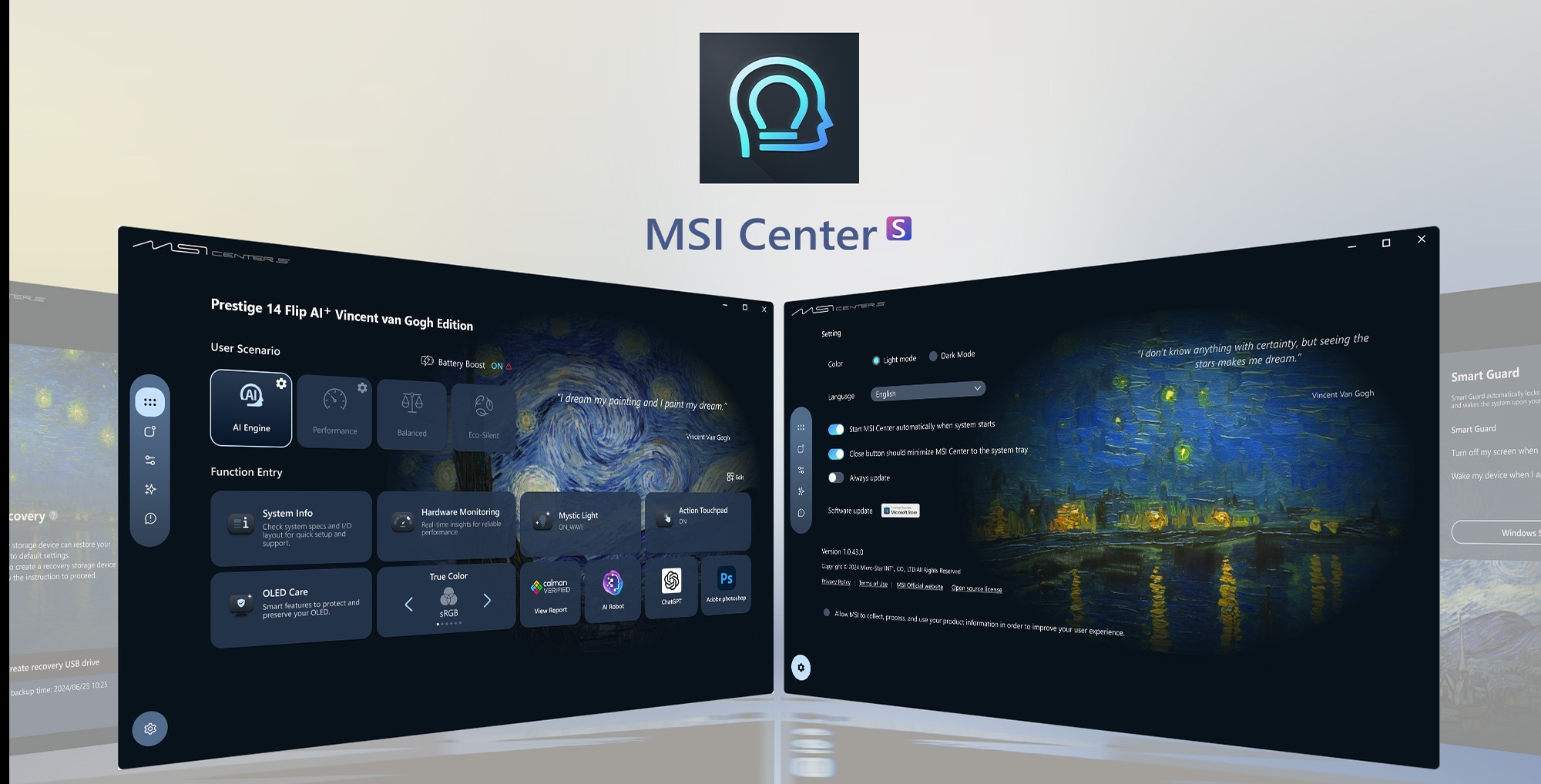 MSI Prestige 14 Flip AI+ Vincent van Gogh - The Starry Night_7