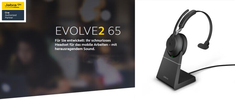 Jabra Evolve2 65 Headset, Mono, kabellos, schwarz_1